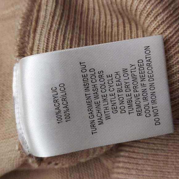 SAG HARBOR Open Cardigan Tan Knit Sweater with Attached Beaded Tank Top sz M - Picture 13 of 13